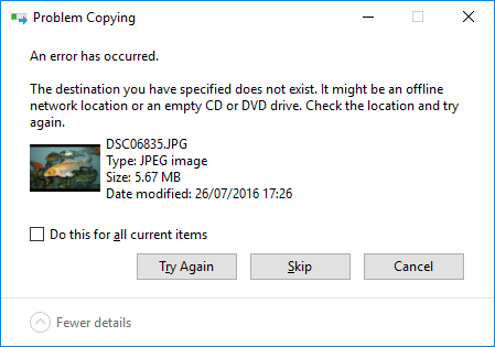 Redo copy error