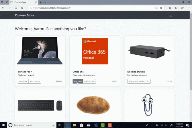 Microsoft Edge Preview adds website authentication with face, pin or ...