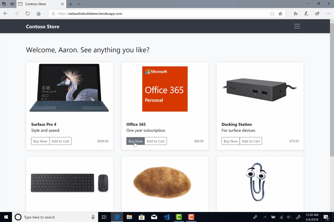 Microsoft Edge Preview adds website authentication with face, pin or ...