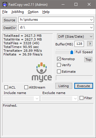 Seagate Barracuda pictures write test result