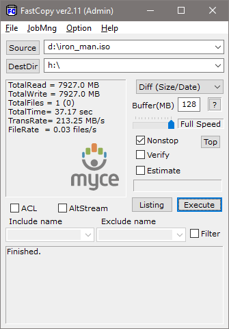 Seagate Barracuda iso read test result